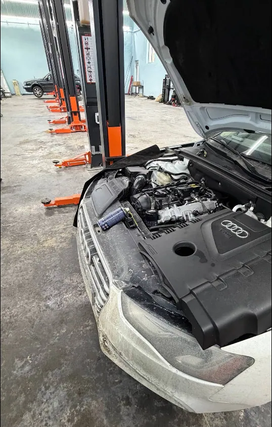 Dmitrii’s car during brake and fuel-system service at BRAVO MOTORS